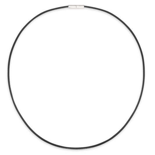 Collier Cuir, Acier inoxydable 45 cm Ø2 mm