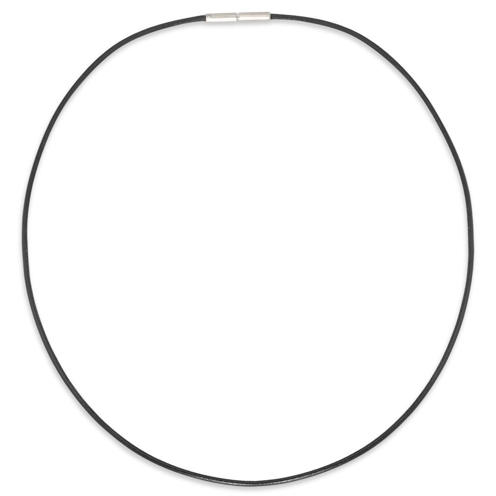 Collier Cuir, Acier inoxydable 42 cm Ø1.5 mm