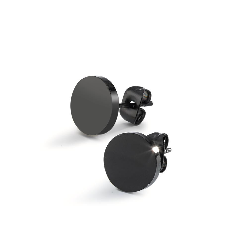 Clous d'oreilles Acier inoxydable noir PVD Ø7.5 mm