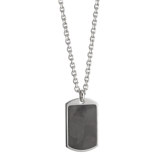 Chaînette avec pendentif Acier inoxydable noir PVD 50-55 cm