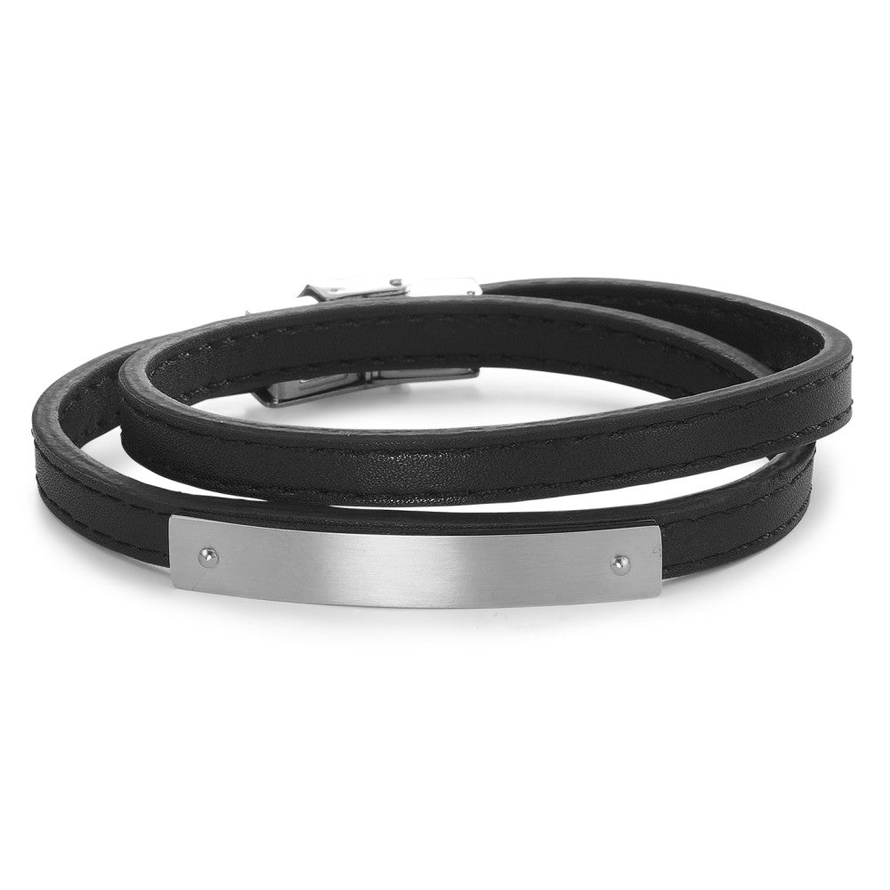 Bracciale con incisione Pelle, Acciaio inossidabile 21 cm