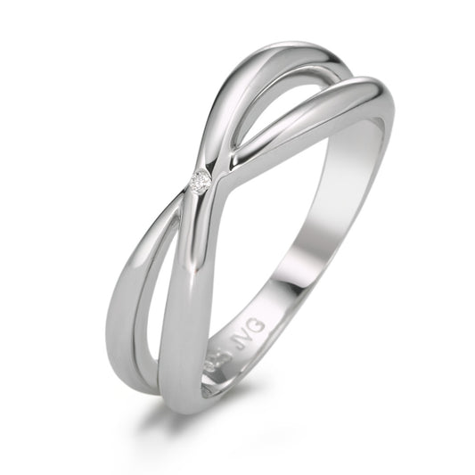 Bague Argent Diamant 0.006 ct, tc-si Rhodié Infini