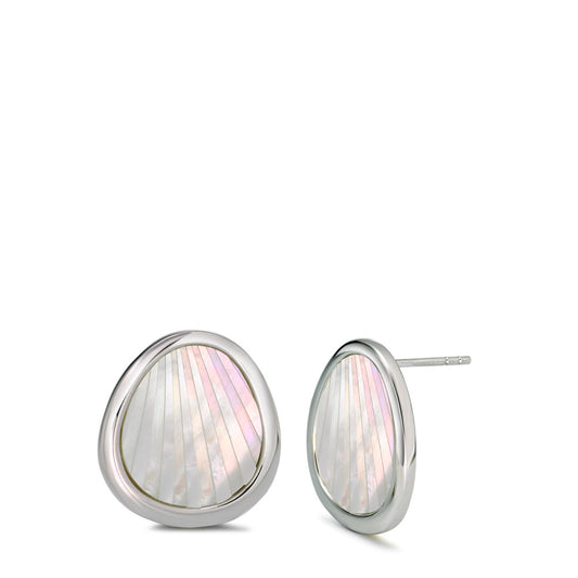 Clous d'oreilles Argent Rhodié nacre