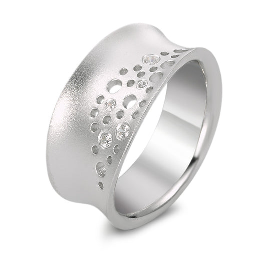 Bague Argent Zircone 5 Pierres Rhodié