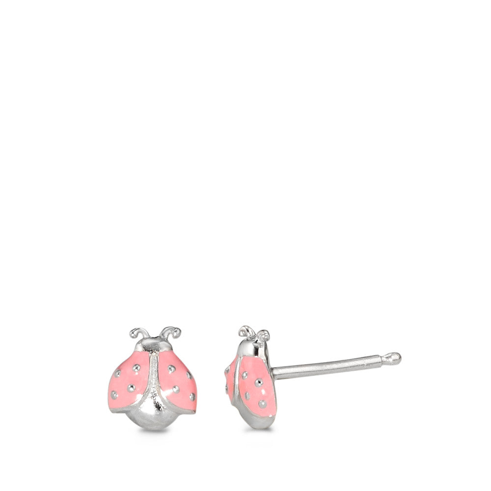 Clous d'oreilles Argent Rhodié Coccinelle Ø6.5 mm