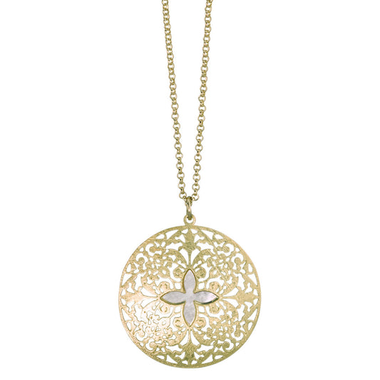 Chaînette avec pendentif Bronze nacre 45-53 cm Ø30 mm