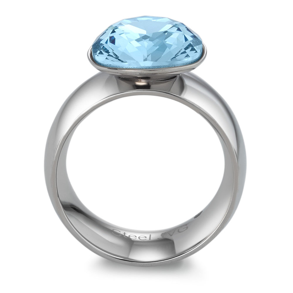 Bague Acier inoxydable Zircone aqua Ø13 mm