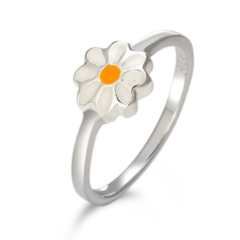 Bague Argent Laqué Fleur