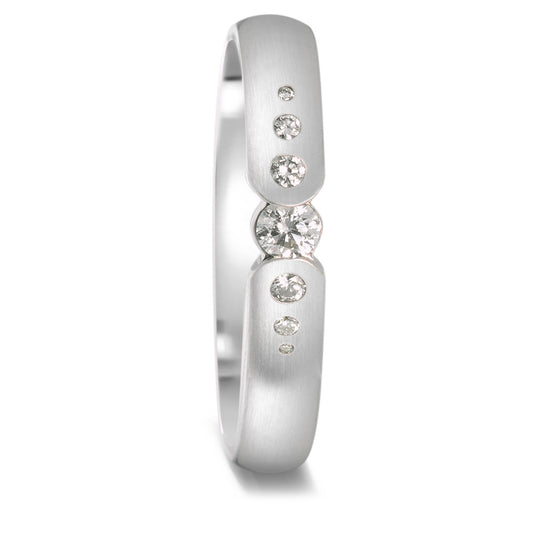 Alliance Or blanc 18K Diamant 0.176 ct, 7 Pierres, w-si