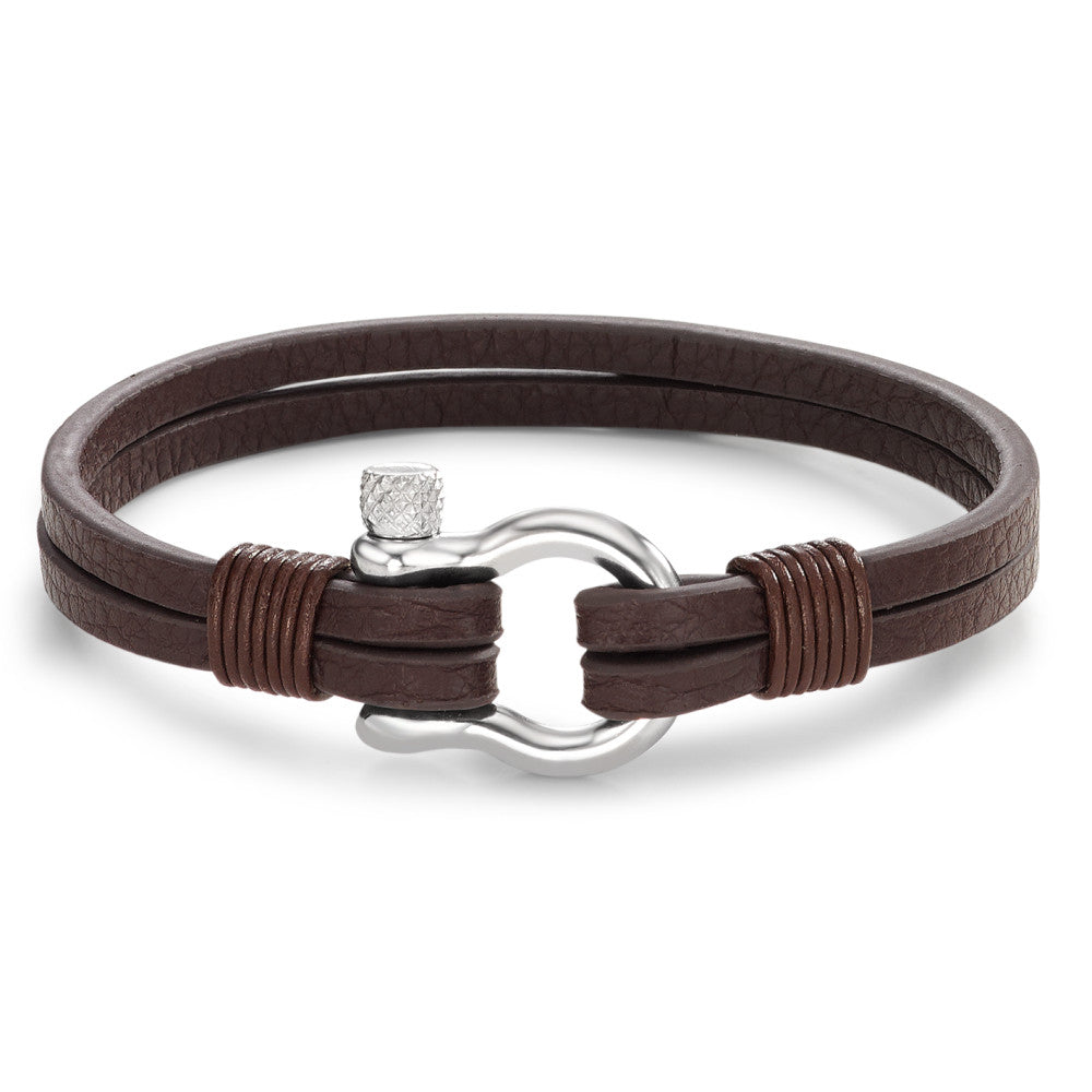 Bracciale Pelle, Acciaio inossidabile 21 cm