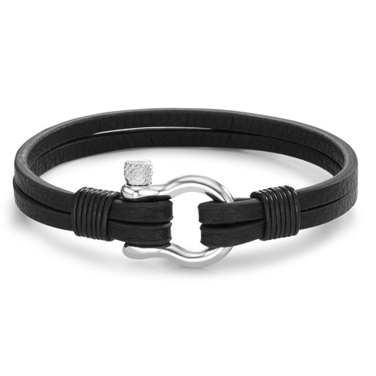 Bracelet Cuir, Acier inoxydable 18.5 cm