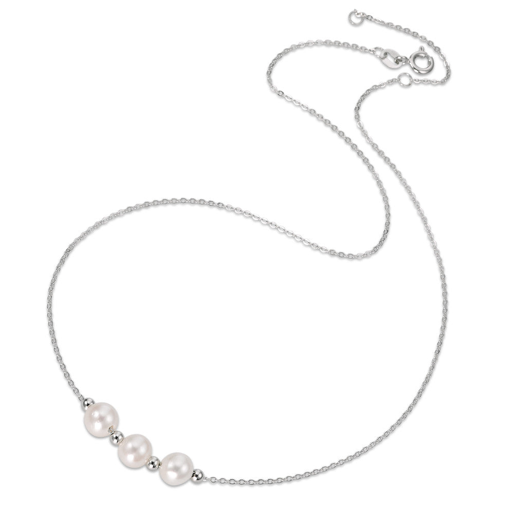 Collier Argent Rhodié perle d'eau douce 38-42 cm