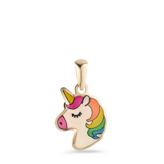 Pendentif Or jaune 9K Laqué Licorne