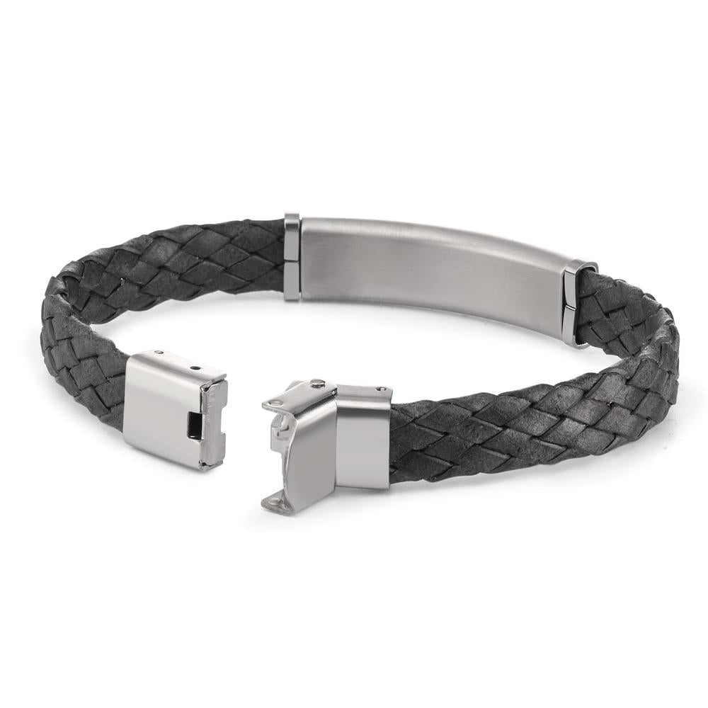 Bracciale con incisione Pelle, Acciaio inossidabile 21 cm