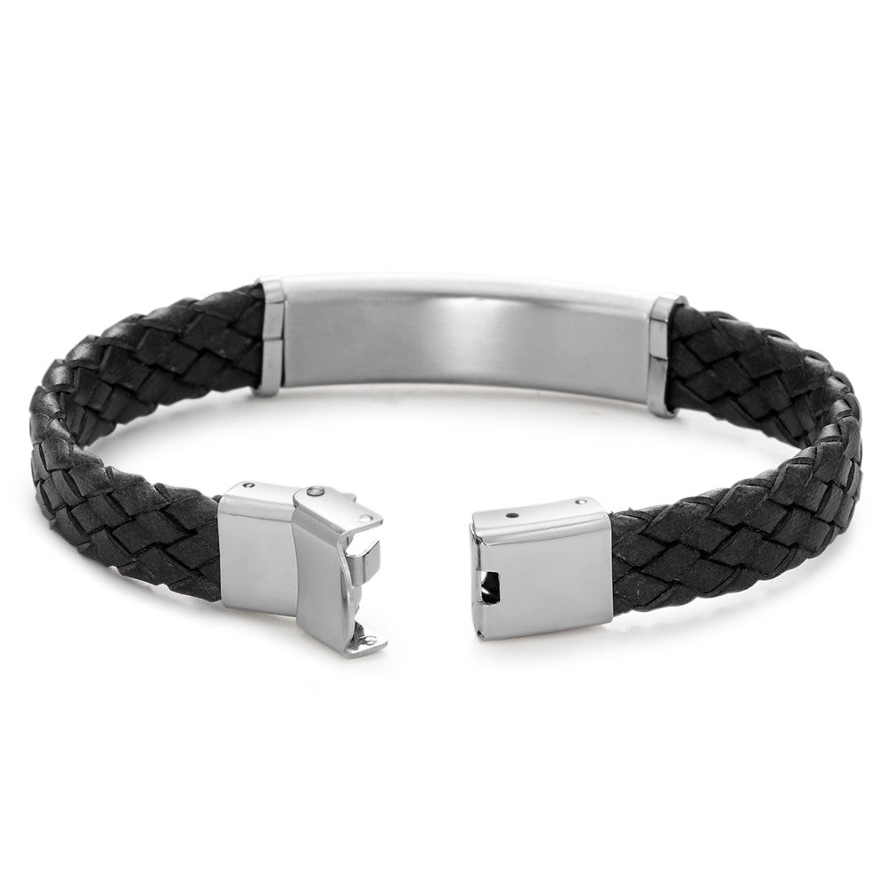 Bracciale con incisione Pelle, Acciaio inossidabile 21 cm