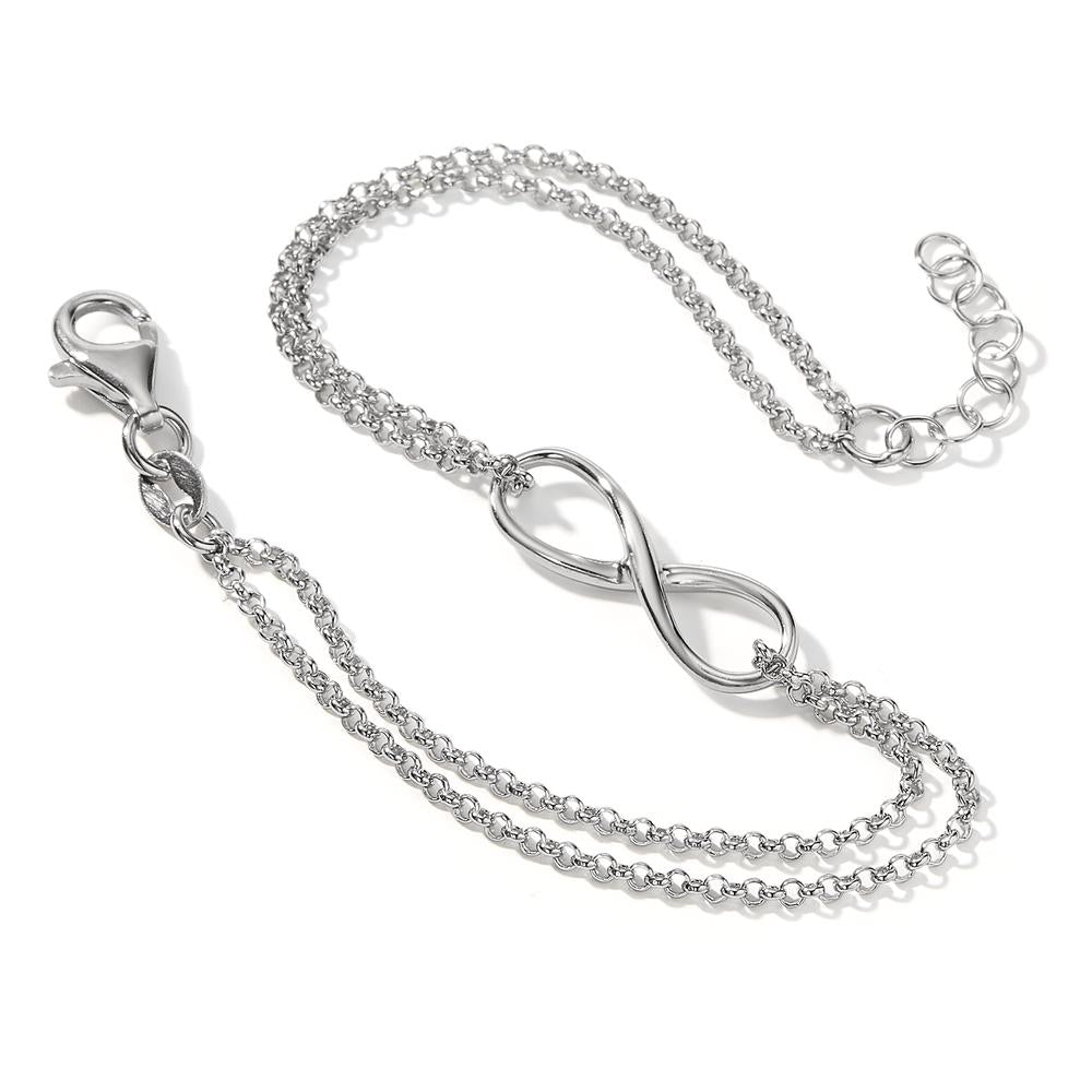 Bracelet Argent Rhodié Infini 17-19 cm