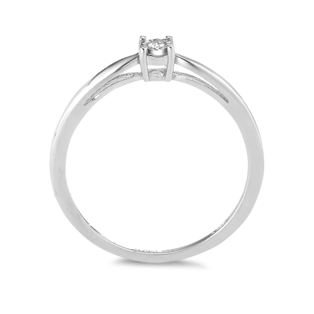 Bague solitaire Or blanc 18K Diamant 0.03 ct, w-pi2