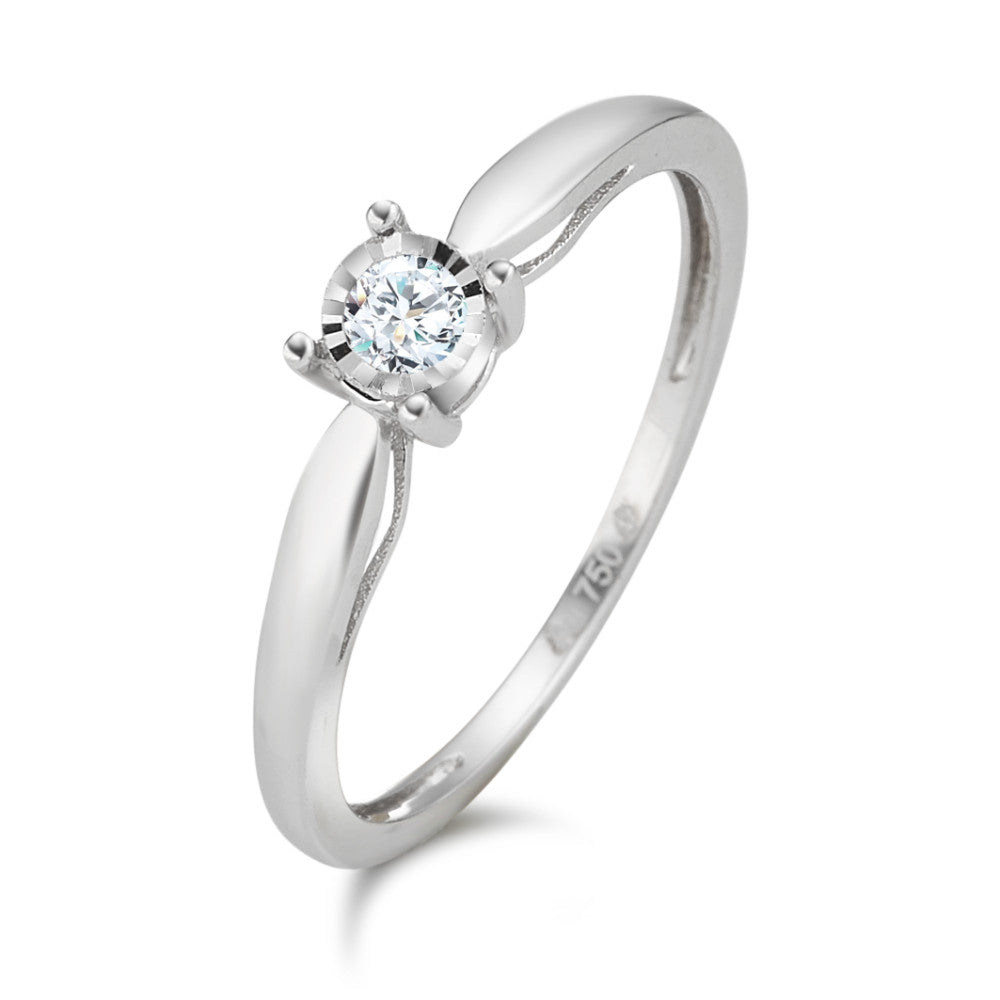 Bague solitaire Or blanc 18K Diamant 0.08 ct, w-pi2