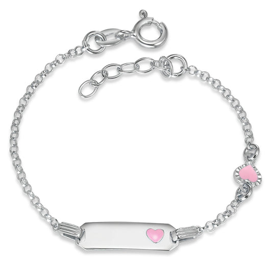 Bracciale con incisione Argento rodiato Cuore 13-15 cm