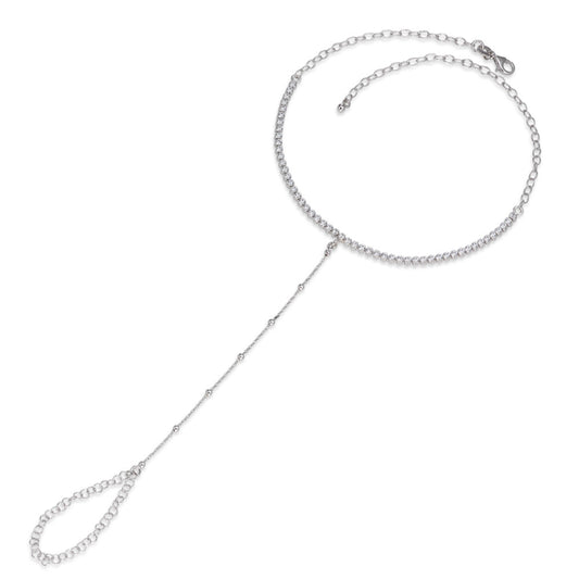 Cavigliera Argento Zirconia rodiato 21-31 cm