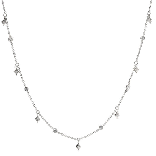 Collana Argento Zirconia rodiato 30-35 cm