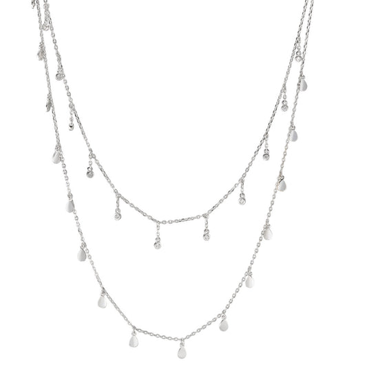 Collana Argento Zirconia 12 pietra rodiato 35-40 cm