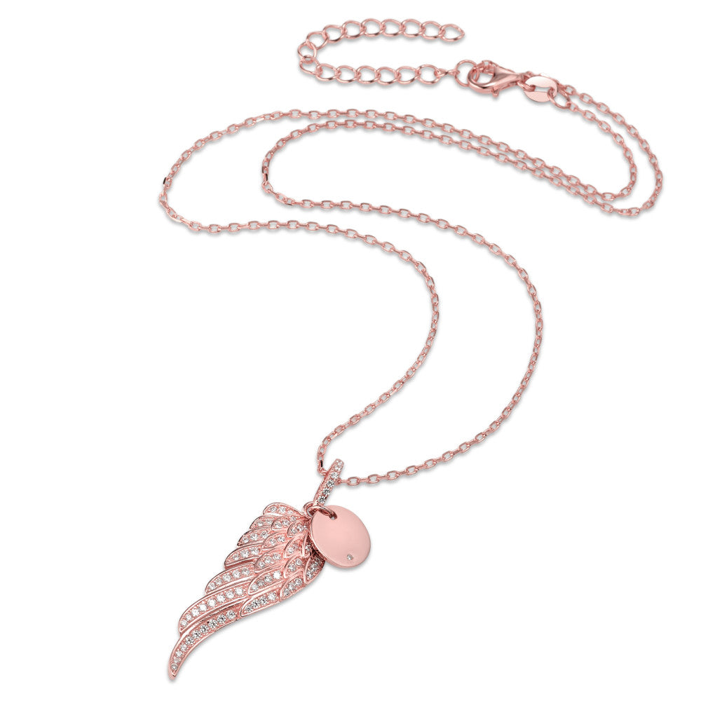 Chaînette avec pendentif Argent Zircone rosé Plaqué or Aile 40-45 cm