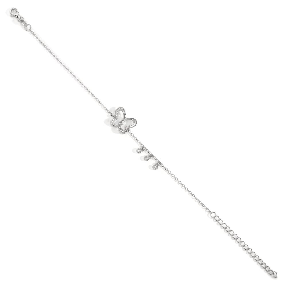 Bracciale Argento Zirconia rodiato Farfalla 16-19 cm