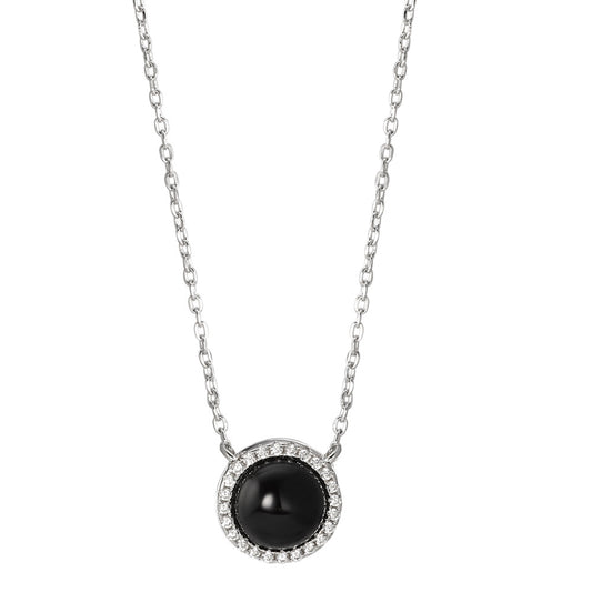 Collier Silber Onyx rhodiniert verstellbar