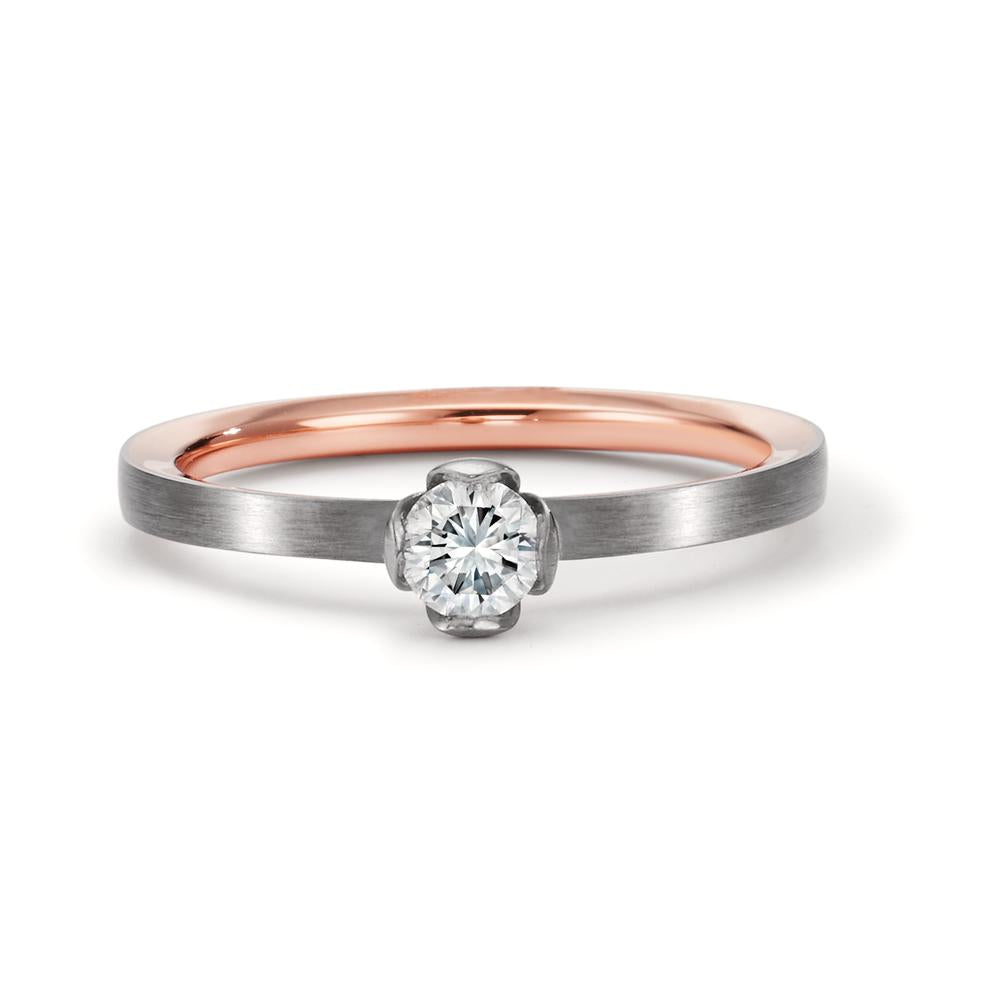 Bague solitaire Or rouge 18K, Or blanc 18K Diamant 0.25 ct, tw-vsi