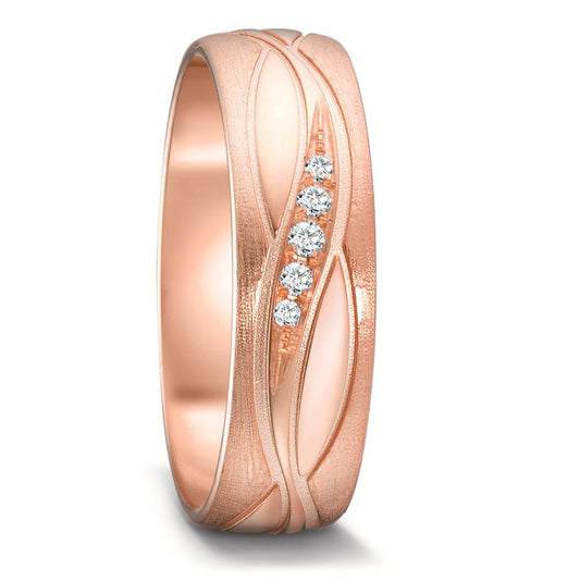 Partnerring 750/18 K Rosegold Diamant 0.129 ct, 15 Steine, tw-si