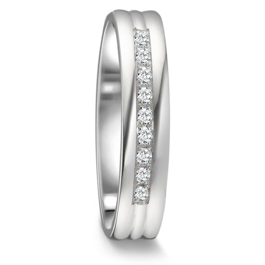 Anelli di memoria Platino 950 Diamante 0.081 ct, 9 pietra, tw-if