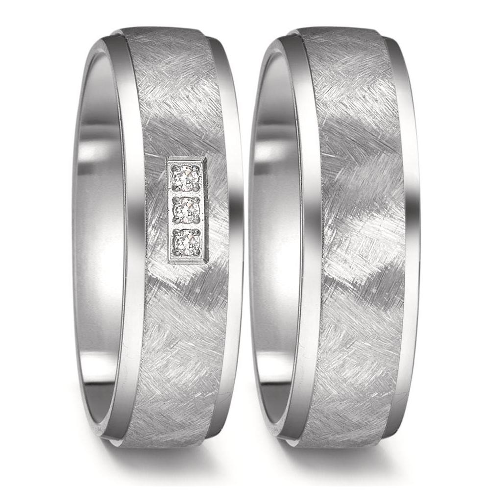 Partnerring Titan Zirkonia 3 Steine