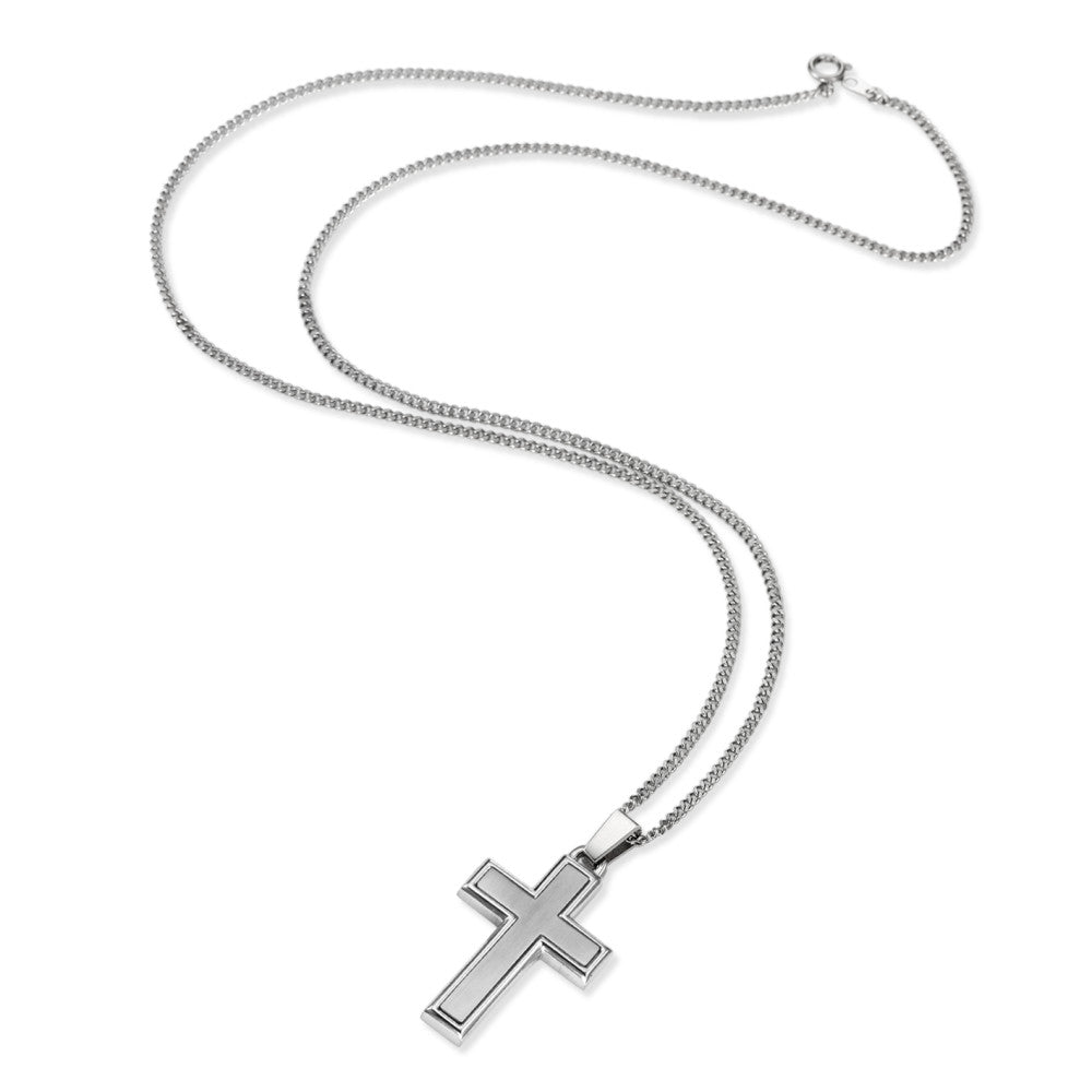 Chaînette avec pendentif Acier inoxydable Croix 55 cm