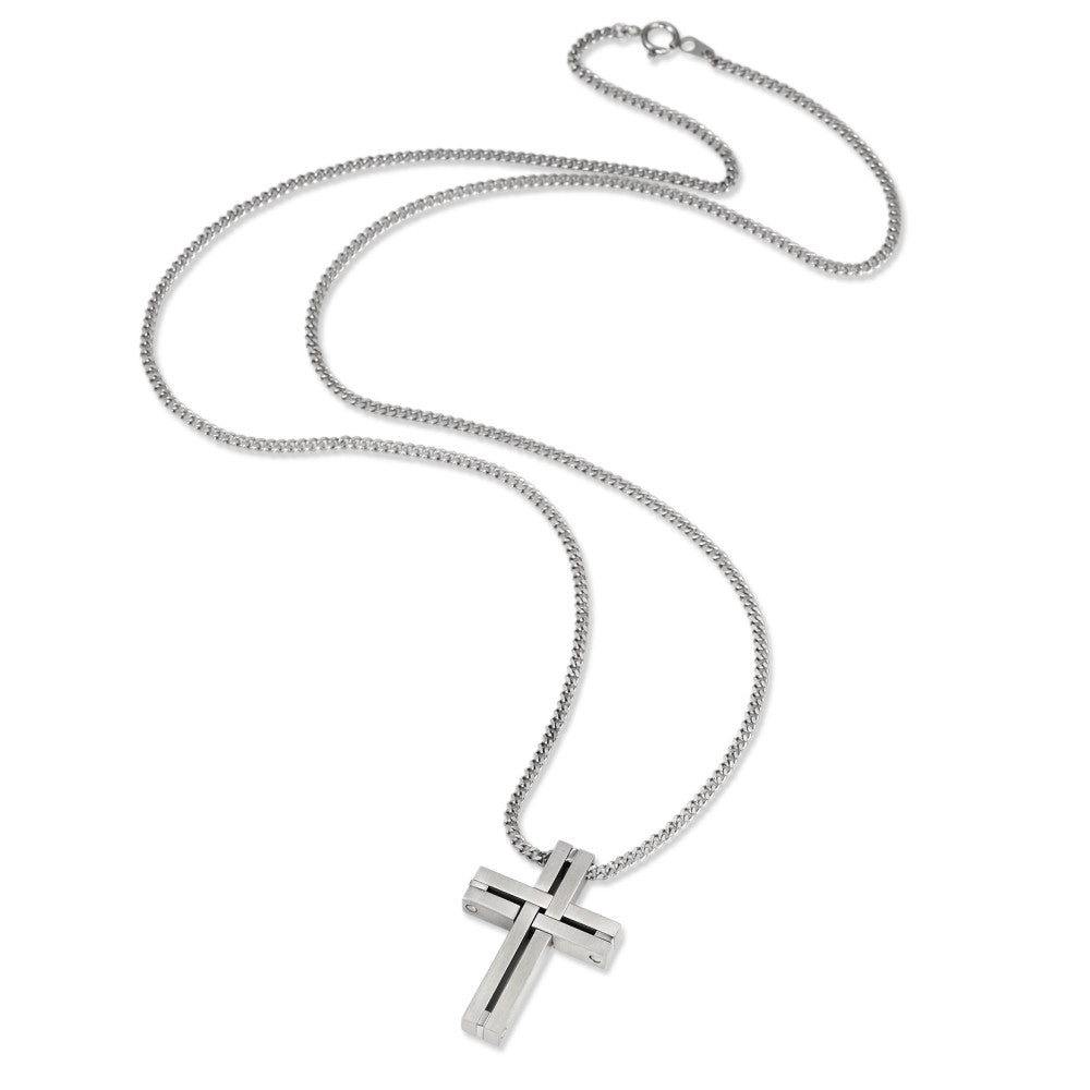 Chaînette avec pendentif Acier inoxydable Croix 55 cm