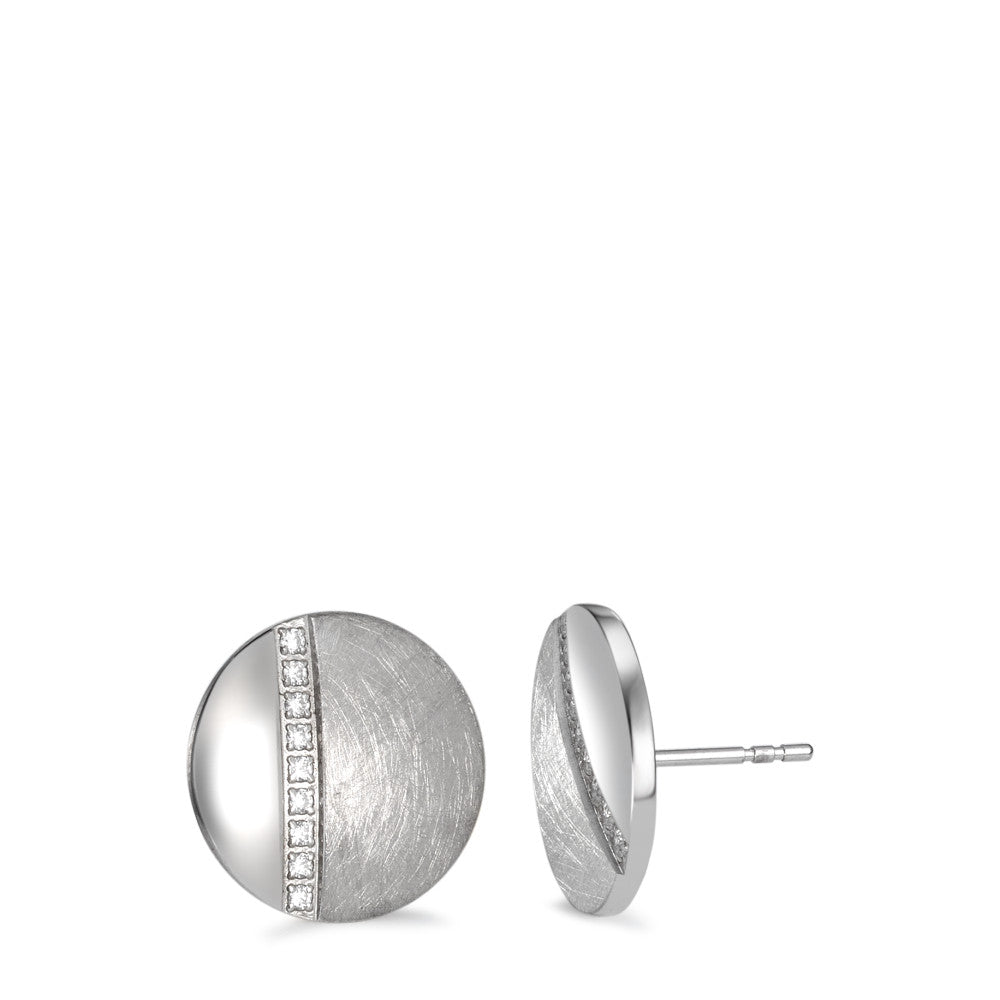 Clous d'oreilles Acier inoxydable Zircone 18 Pierres Ø15 mm