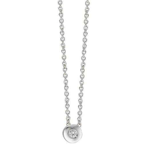 Collier Or blanc 18K Diamant 0.03 ct, w-si 42-45 cm Ø4.5 mm