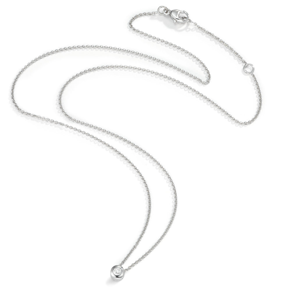 Collier Or blanc 18K Diamant 0.03 ct, w-si 42-45 cm Ø4.5 mm