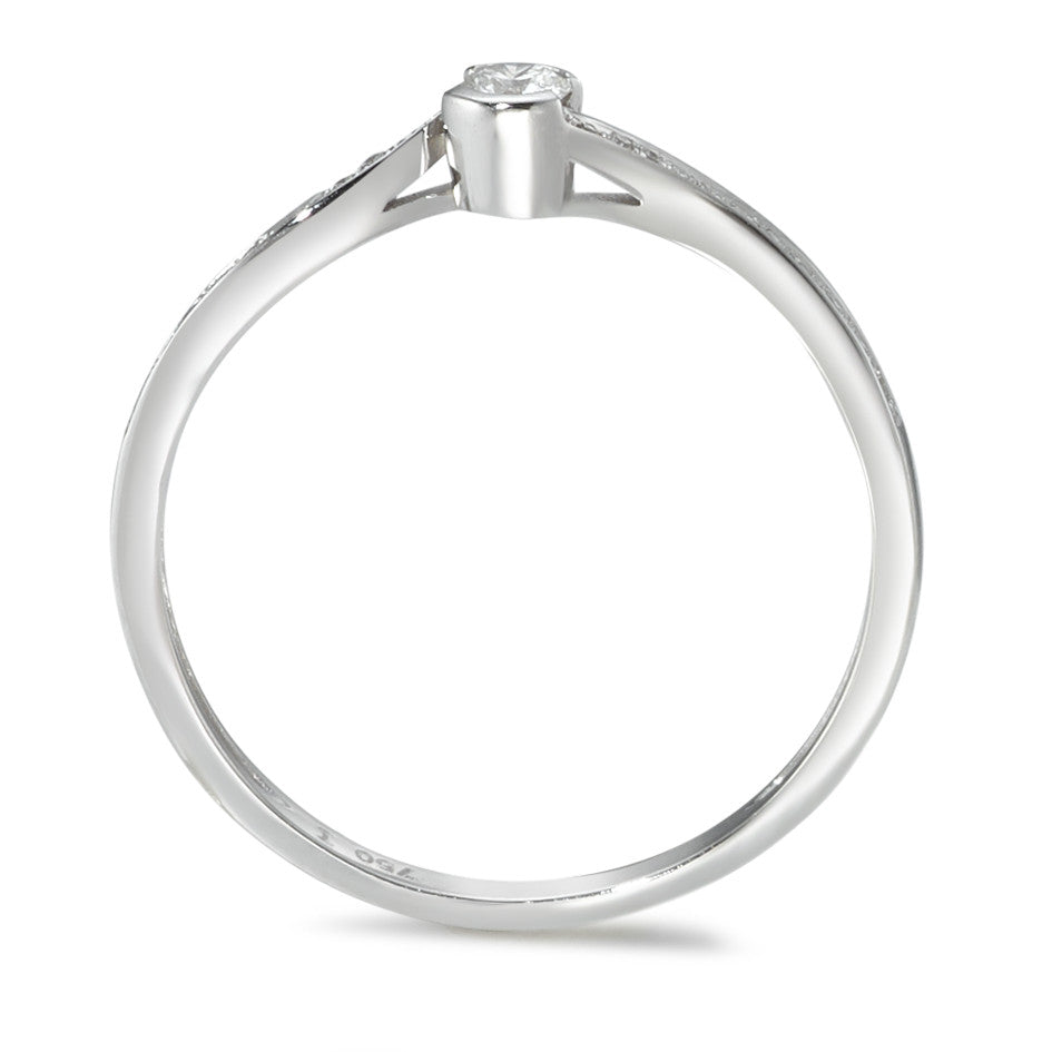 Bague Or blanc 18K Diamant 0.15 ct, 21 Pierres, w-si