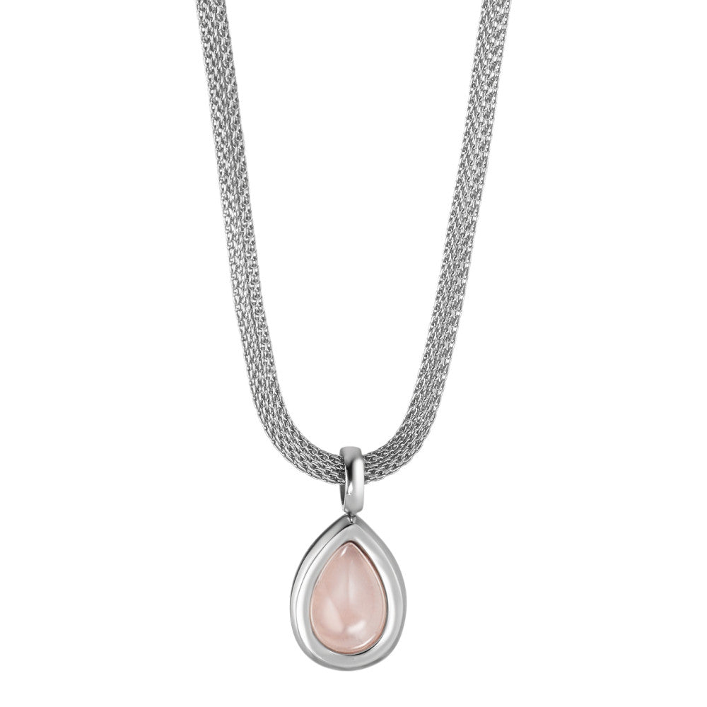 Collier Edelstahl Achat rosa verstellbar