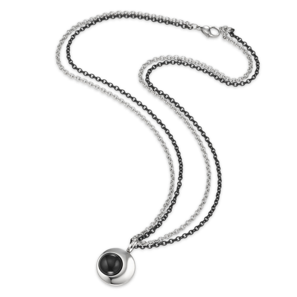 Collier Edelstahl Onyx schwarz IP beschichtet