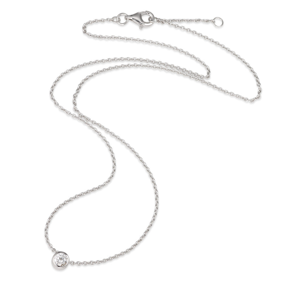 Collana Argento Zirconia bianco rodiato 40-42 cm Ø5 mm