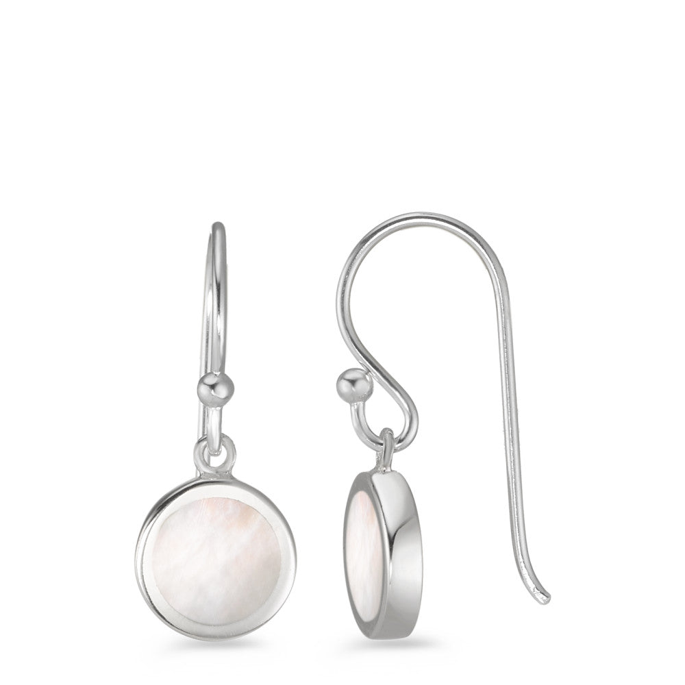 Pendant d'oreilles Argent nacre Ø8 mm