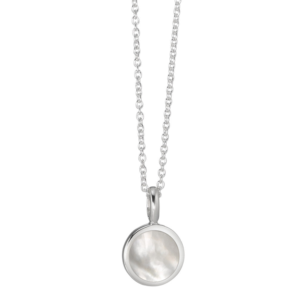 Chaînette avec pendentif Argent nacre 42 cm Ø10 mm