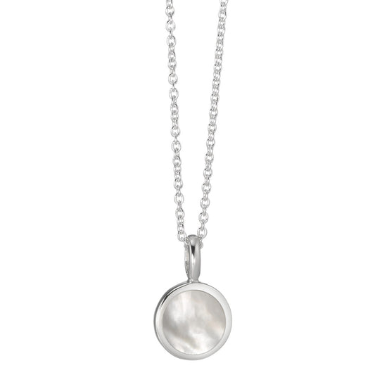 Chaînette avec pendentif Argent nacre 42 cm Ø10 mm