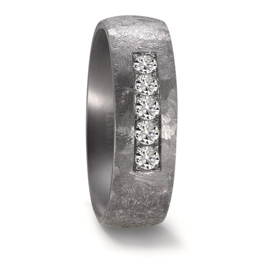 Partnerring aus Tantal mit Diamant 0.25 ct und strukturierter Oberfläche