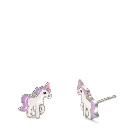 Clous d'oreilles Argent Rhodié Licorne Ø8 mm