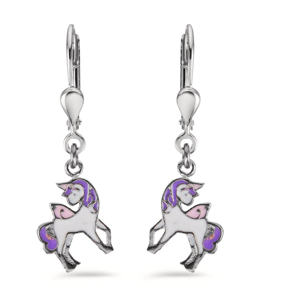 Pendant d'oreilles Argent Rhodié Licorne