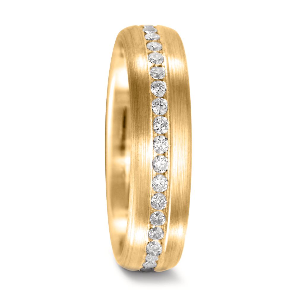 Partnerring 750/18 K Gelbgold Diamant 0.555 ct, 37 Steine, w-si