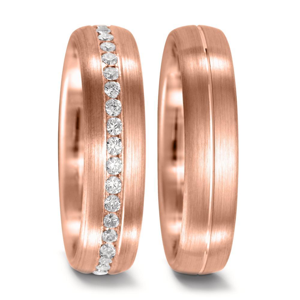 Partnerring 750/18 K Rosegold Diamant 0.555 ct, 37 Steine, w-si